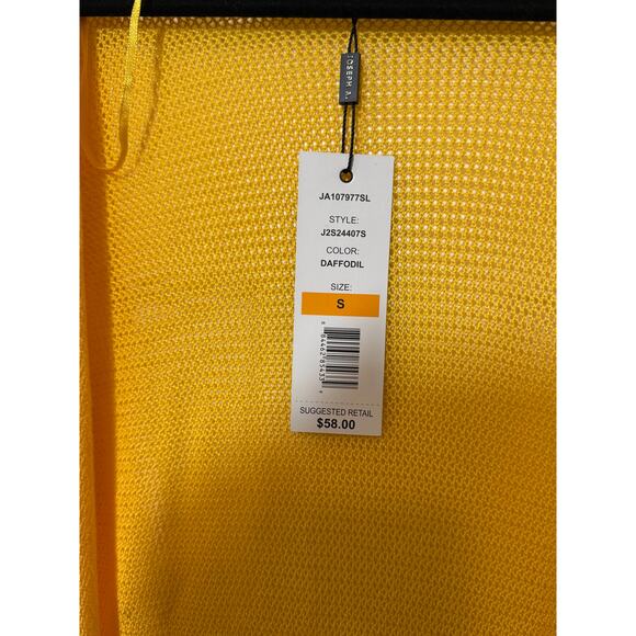 Joseph A. Daffodil Yellow Cardigan Medium | Open Knit Lightweight Layering - Picture 2 of 9